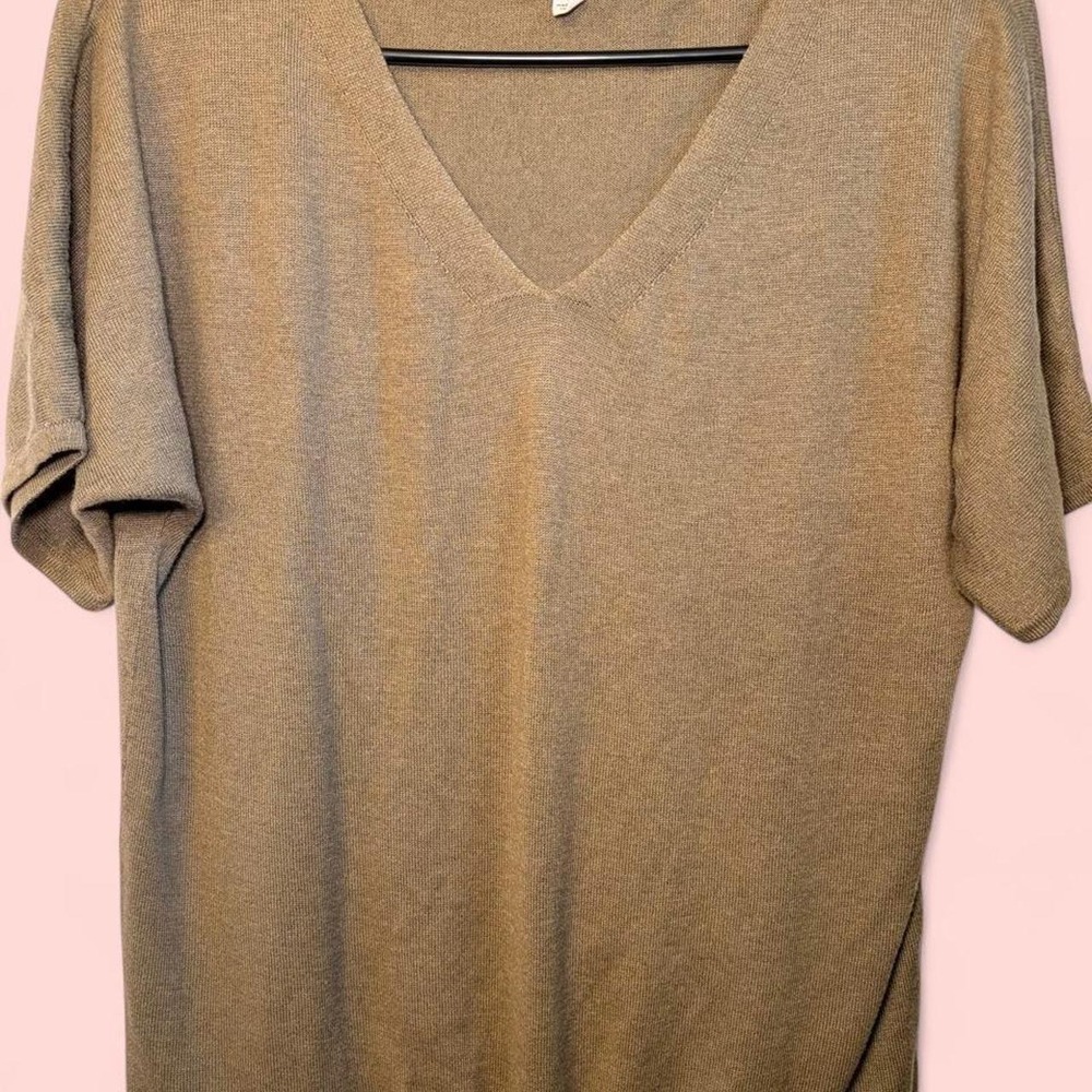 Olive/brown tie sweater